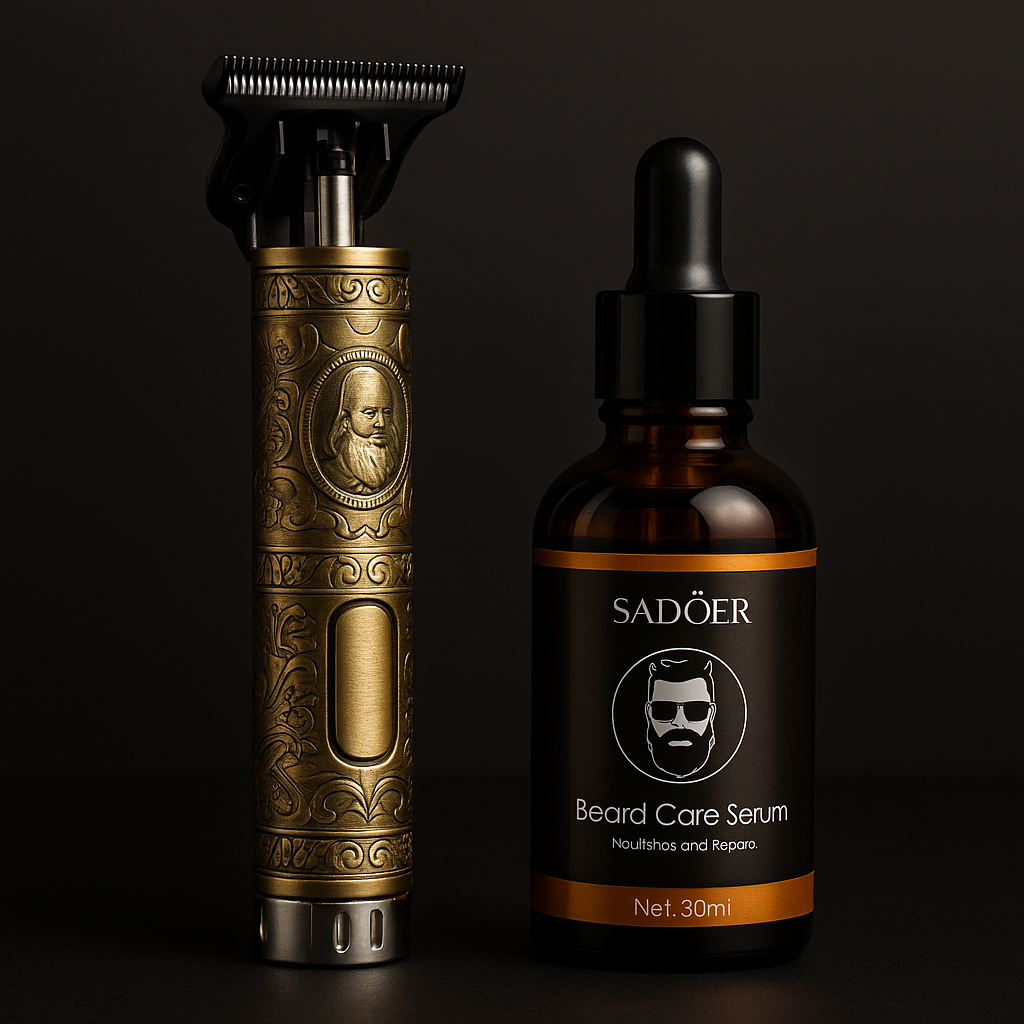 Cortapelo con sérum para el cuidado de la barba de regalo